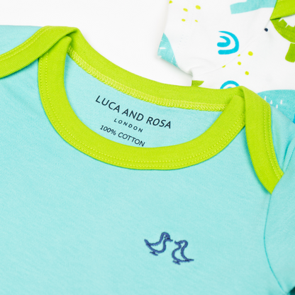 Little Elephant Print Boys Pack of 2 Baby Vests