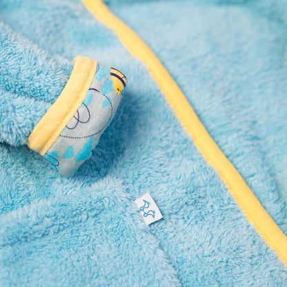 Busy Bees Light Blue Boys Fleece Dressing Gown