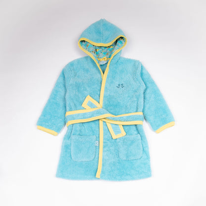 Busy Bees Light Blue Boys Fleece Dressing Gown