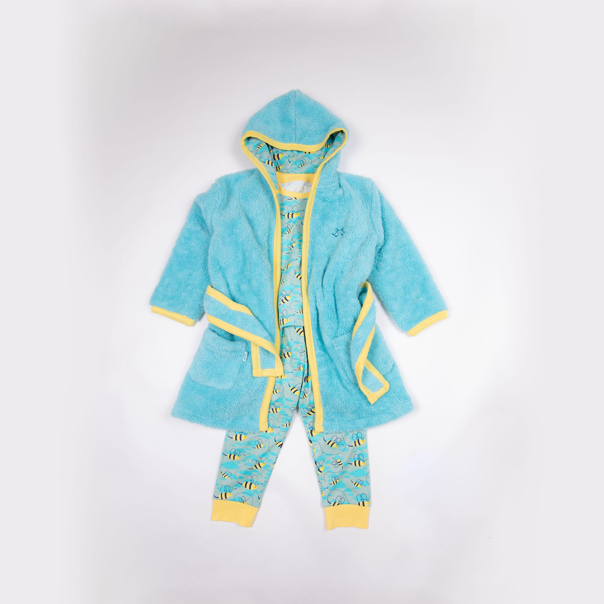 Busy Bees Dressing Gown and Jersey Pyjamas Luxury Gift Set