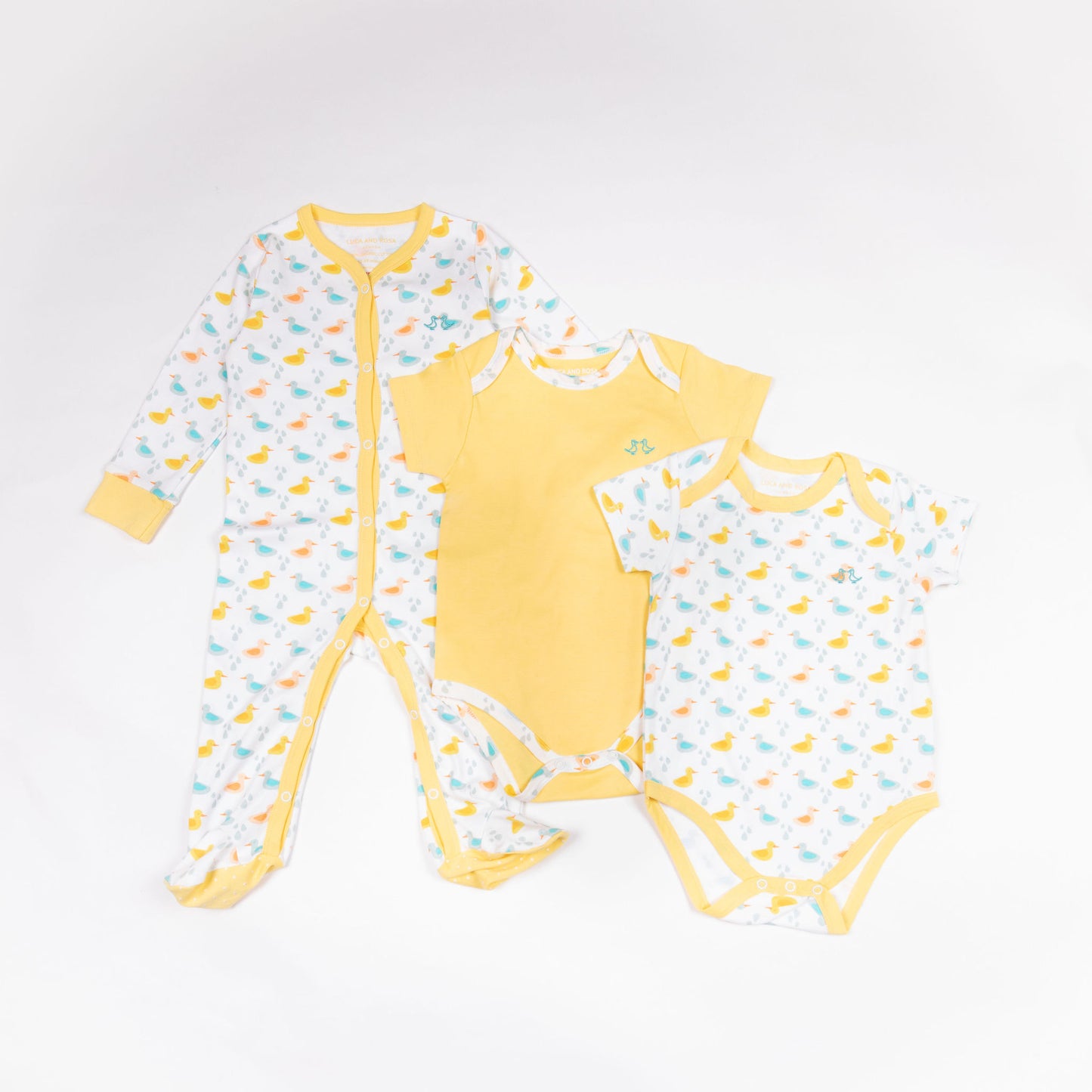 Little Ducks Baby Grow & 2 Piece Vest Set