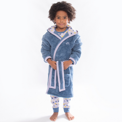 Shining Stars Print Dressing Gown Navy