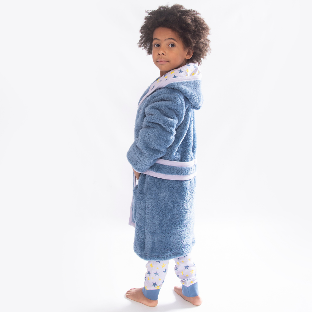 Shining Stars Print Dressing Gown Navy