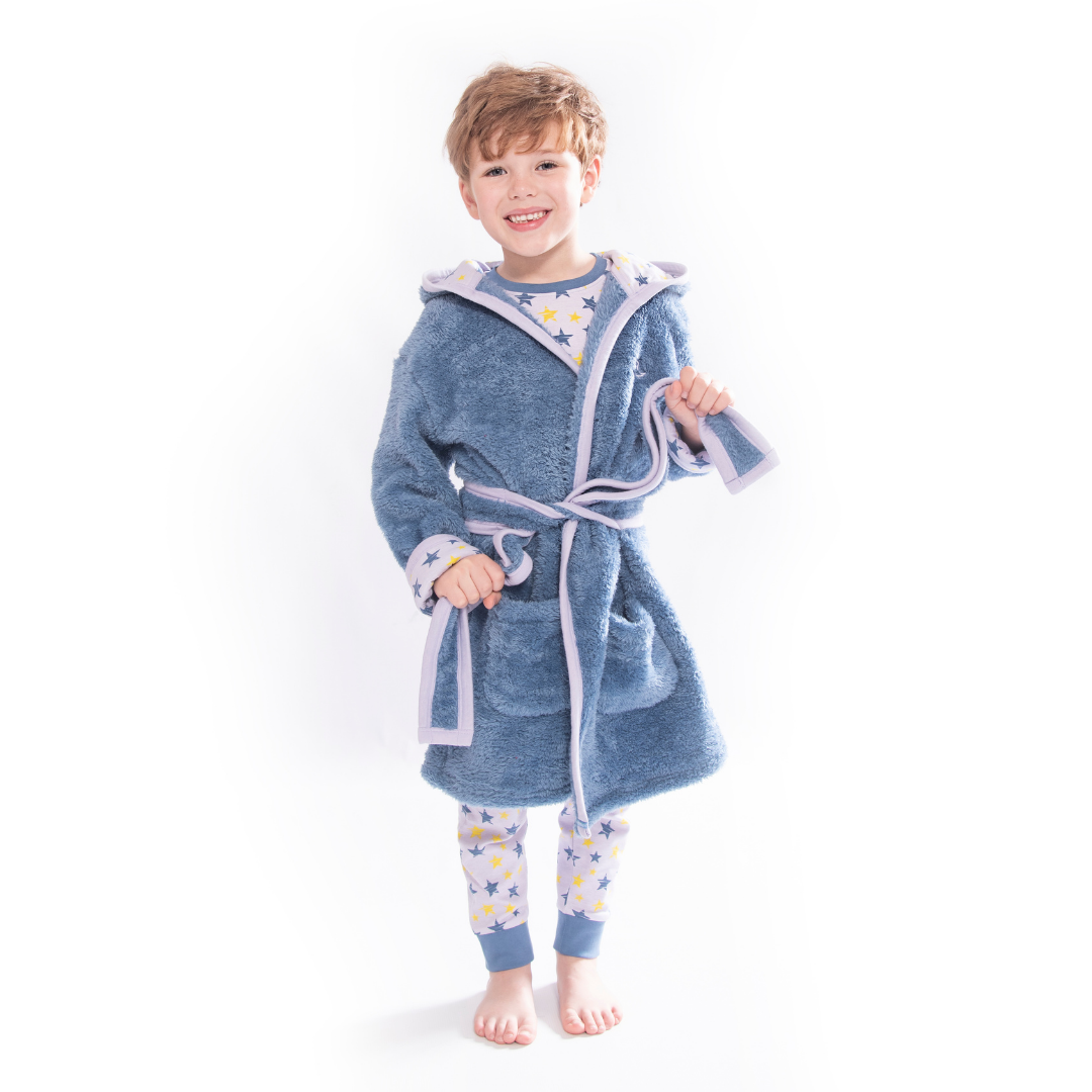 Shining Stars Print Dressing Gown Navy