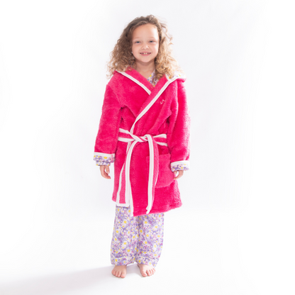 Dizzy Daisy Print Pink Girls Dressing Gown