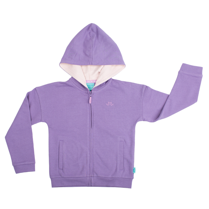 Purple Zip Up Organic Cotton Hoodie