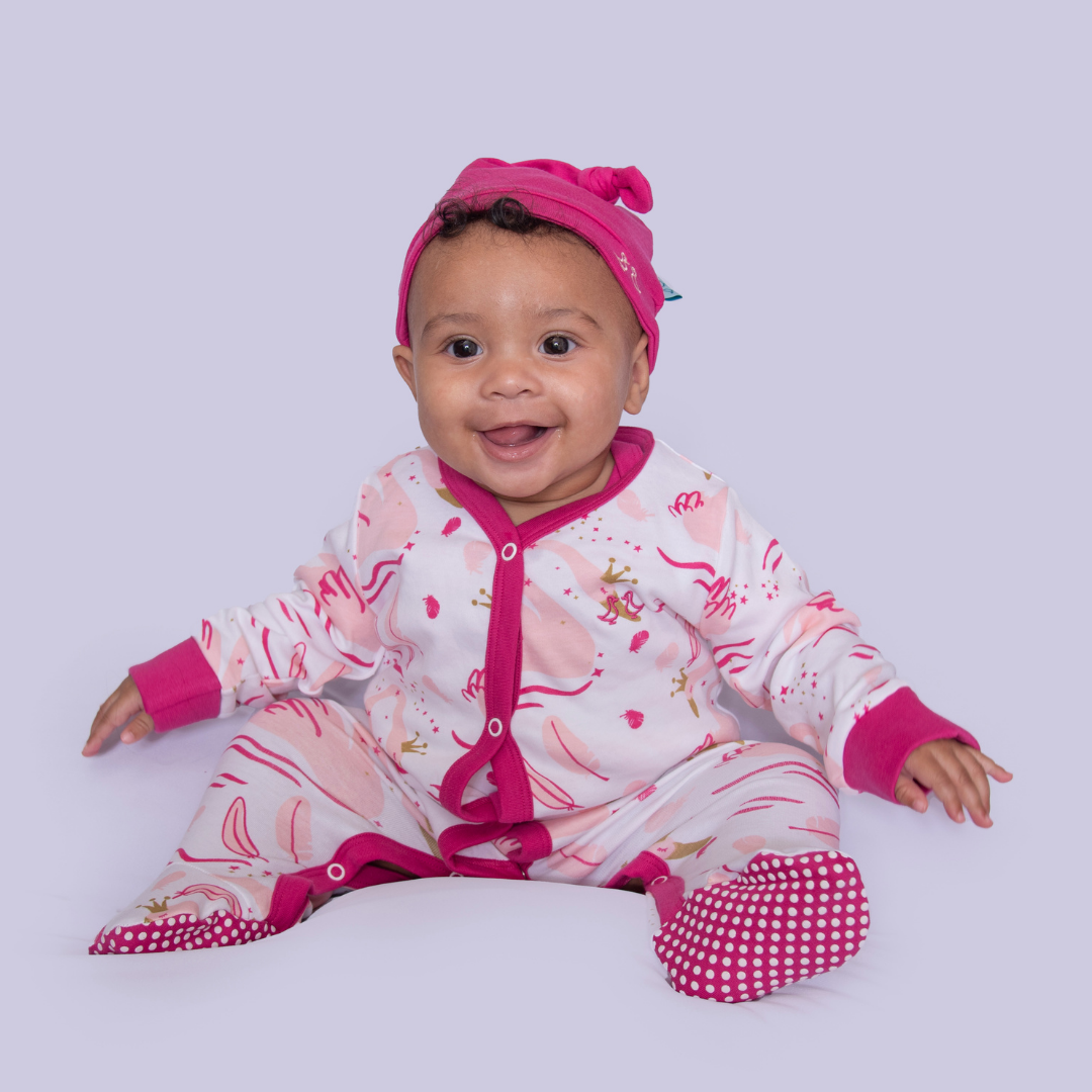 Swan Princess Print Baby Girl Sleep Suit