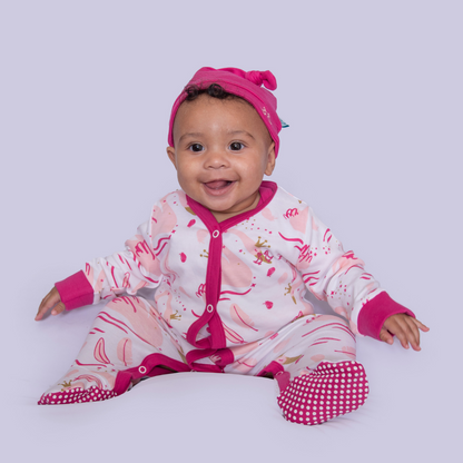 Swan Princess Print Baby Girl Sleep Suit