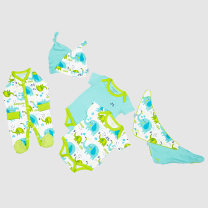 Little Elephant Print Boys Baby 7 Piece Set